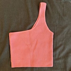 LA Hearts One Shoulder Crop Tank